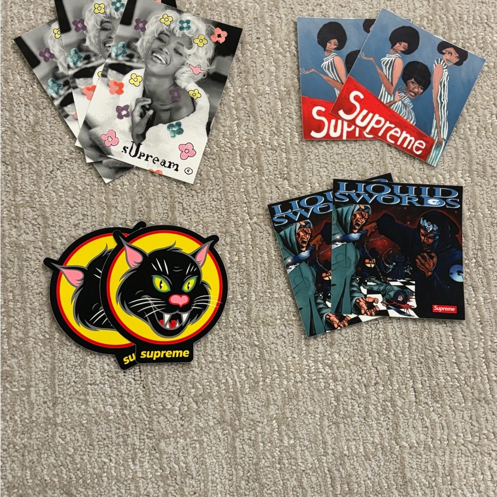 Bundle of nine Supreme stickers -